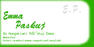 emma paskuj business card